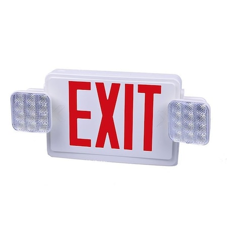 XT-CL-RW-EMAll LED Exit/Emergency Light Combo, Sgl/Dbl Face, Green Letters White Housing, 120/277V